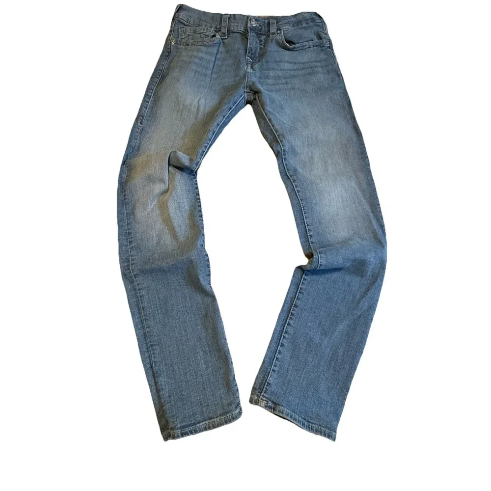 True Religion Rocco Men's Denim Jeans Size 36x32 Relaxed Skinny Blue Medium Wash